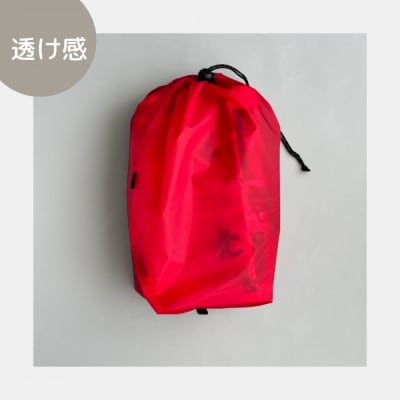 【M・3L・赤】　大きめナイロン巾着袋　スタッフバッグ　スタッフサック