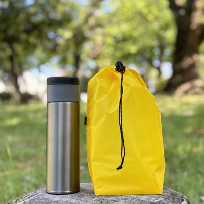 【M・3L・黄色】　大きめナイロン巾着袋　スタッフバッグ　スタッフサック