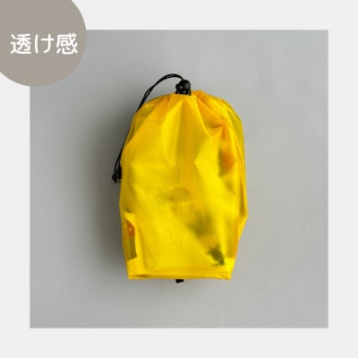 【M・3L・黄色】　大きめナイロン巾着袋　スタッフバッグ　スタッフサック