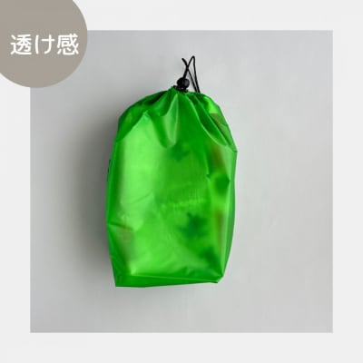【M・3L・緑】　大きめナイロン巾着袋　スタッフバッグ　スタッフサック