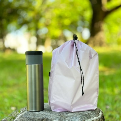 【M・3L・ラベンダー】　大きめナイロン巾着袋　スタッフバッグ　スタッフサック