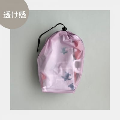 【M・3L・ラベンダー】　大きめナイロン巾着袋　スタッフバッグ　スタッフサック