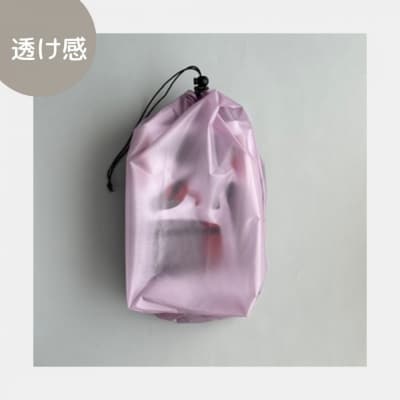 【L・5L・薄紫】 大きめナイロン巾着袋　スタッフバッグ　スタッフサック