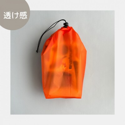 【L・5L・オレンジ】 大きめナイロン巾着袋　スタッフバッグ　スタッフサック