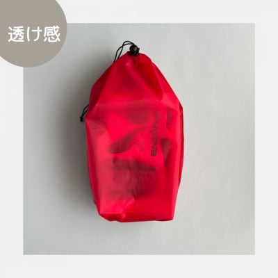 【L・5L・赤】 大きめナイロン巾着袋　スタッフバッグ　スタッフサック
