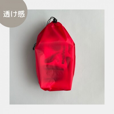【L・5L・赤】 大きめナイロン巾着袋　スタッフバッグ　スタッフサック