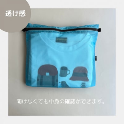 【水色】B5が入る軽いナイロンフラットポーチ　バッグインポーチ