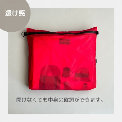 【赤】B5が入る軽いナイロンフラットポーチ　バッグインポーチ