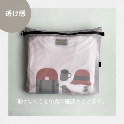 【ラベンダー】B5が入る軽いナイロンフラットポーチ　バッグインポーチ