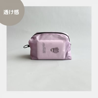 【ラベンダー】ナイロン化粧ポーチ　内ポケット付き