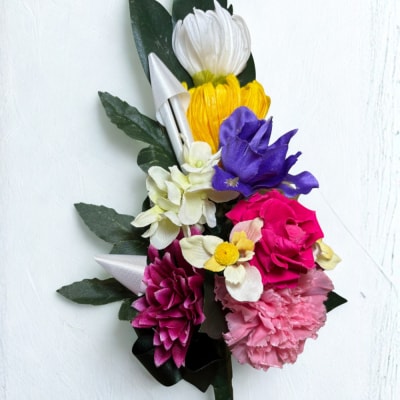 国家検定一級デザイナーのプリザーブドフラワー仏花1基　M