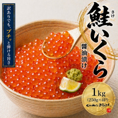 訳あり いくら醤油漬け 鮭卵 冷凍 1kg (250gx4P) 尾張まるはち 