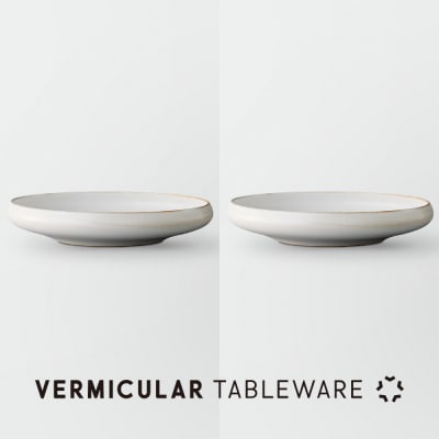 Tableware Shallow Bowl Curveペアセット21cm 乳白