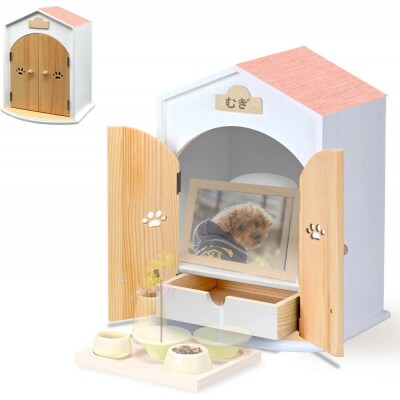 ペット用仏壇 AngelHouse天使のおうち型仏壇　サーモンピンク