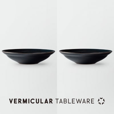 Tableware Shallow Bowl Rimペアセット21cm 藍墨