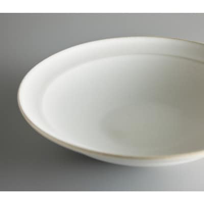 Tableware Shallow Bowl Rimペアセット18cm 乳白