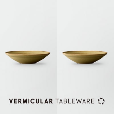 Tableware Shallow Bowl Rimペアセット18cm 鶯