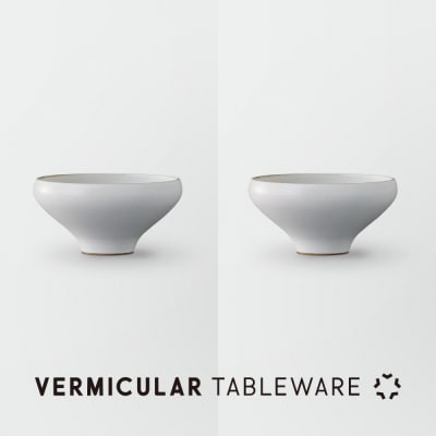 Tableware Deep Bowl Curveペアセット14cm 乳白