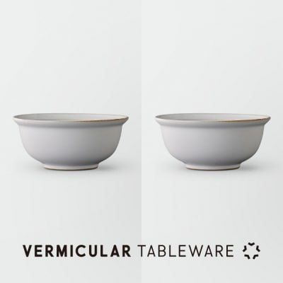 Tableware Deep Bowl Rimペアセット17cm 乳白
