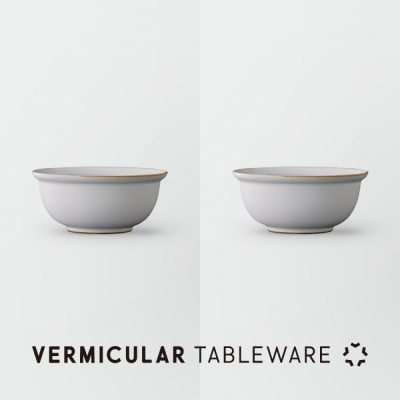 Tableware Deep Bowl Rimペアセット14cm 乳白