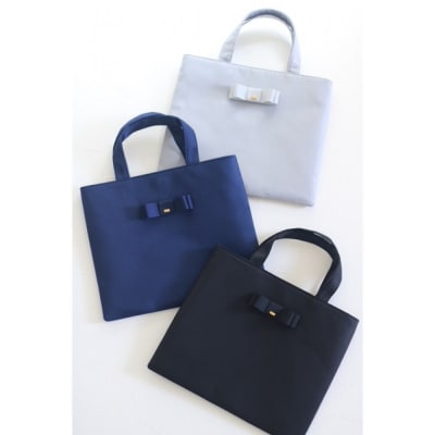 リボントートバッグ　【Lサイズ・ネイビー】