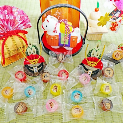 ＼年末感謝祭/金扇　干支飴パック(大) 6個入り×40袋セットピンク色 和風袋入り【今だけ特別規格】