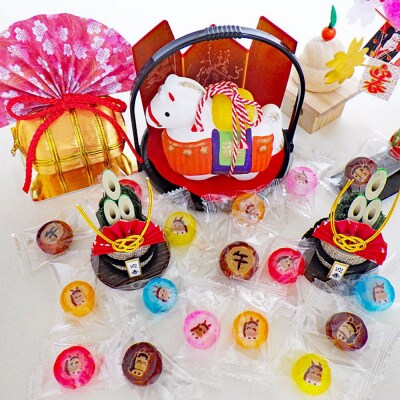 ＼年末感謝祭/金扇　干支飴200個入り×1袋　個包装　6色ミックス 【今だけ特別規格】