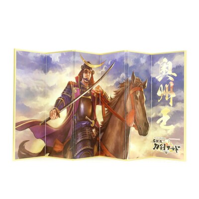 オリジナル【戦国武将6曲ミニ屏風】奥州王-伊達政宗-/名古屋刀剣博物館