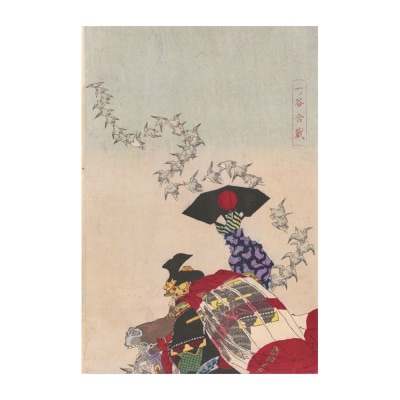 オリジナル【レプリカ浮世絵(2枚絵)月岡芳年作「一ノ谷合戦」】/名古屋刀剣博物館