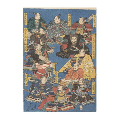 オリジナル【レプリカ浮世絵(2枚絵)歌川芳員作「上杉廿四将」】/名古屋刀剣博物館