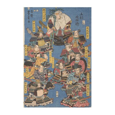 オリジナル【レプリカ浮世絵(2枚絵)歌川芳員作「上杉廿四将」】/名古屋刀剣博物館
