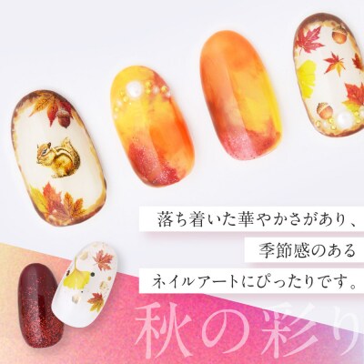 ツメキラ ネイルシール 1枚 【秋の彩り】ネイルアート ジェルネイルに埋め込む レジン パーツ用品