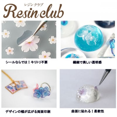 レジンクラブ レジンシート 5枚セット 【シマエナガ】両面タイプ シール