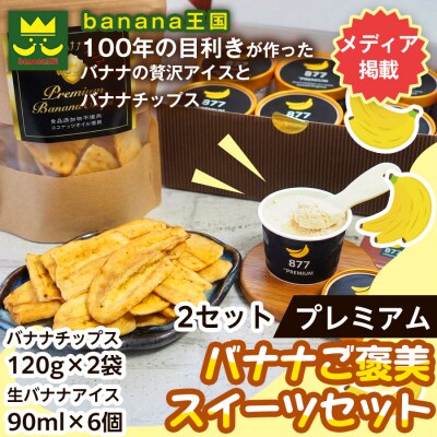 【ご褒美スイーツセット】プレミアム生バナナアイスクリーム・プレミアムバナナチップス 2セット
