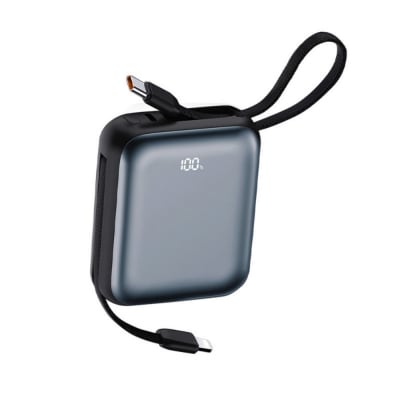 【グレー】モバイルバッテリー 12000mAh 46.2Wh 【PL保険加入済み製品】