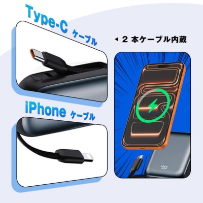 【グレー】モバイルバッテリー 12000mAh 46.2Wh 【PL保険加入済み製品】