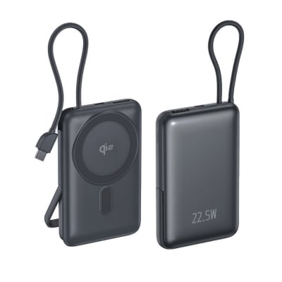 【グレー】モバイルバッテリー 15000mAh 57.75Wh  ワイヤレス充電器