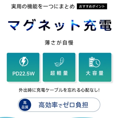 【グレー】モバイルバッテリー 15000mAh 57.75Wh  ワイヤレス充電器