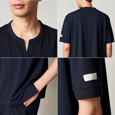 【ダークグレーM】ReFa バイタルテック ストレッチスムース ショートスリーブプルオーバー/MEN