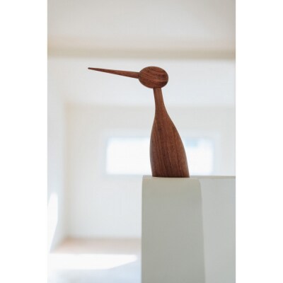 【Bubinga ブビンガ/あか茶】銘木再生/幸運を運ぶ木製オブジェliving_bird 鶴