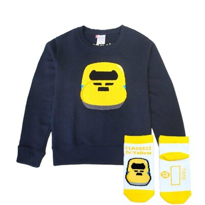 鉄道グッズセット(もこもこトレーナー100cmと子ども用くつした)