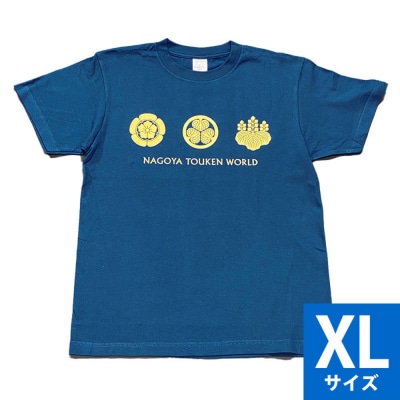 オリジナル【三英傑家紋Tシャツ】XLサイズ(ネイビー)/名古屋刀剣博物館