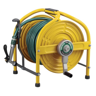 テツノホースリール 塩ビホース41m レバーノズル付 HLA-40N＜イエロー＞