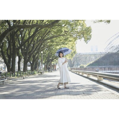 有松・鳴海絞り 日傘C(黒色)-蜘蛛絞り・三浦絞り-【藍染が風にゆれる日本遺産のまち有松寄附金専用】