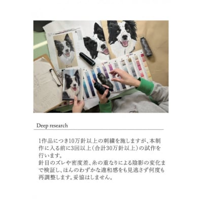 【完全オーダーメイド】ペットフォト刺繍クッション Cue by青久商店 レギュラーサイズ