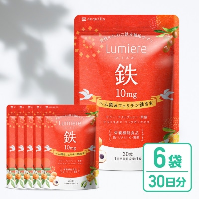 鉄分 サプリ ルミエル 鉄 10mg 6袋