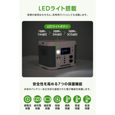 ポータブル電源　大容量リチウムイオンバッテリー　ホワイトとグレーのツートンカラー