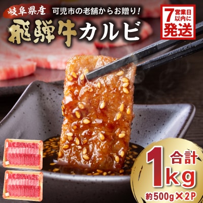 飛騨牛カルビ1kg(500g×2)　