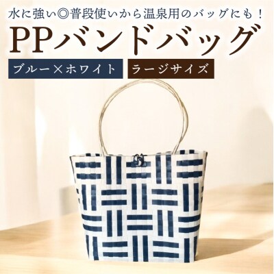 PPバンドバッグ(ラージサイズ)色:ブルー×ホワイト　