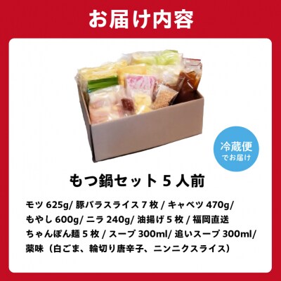 秘伝もつ鍋セット(野菜付き)　5人前